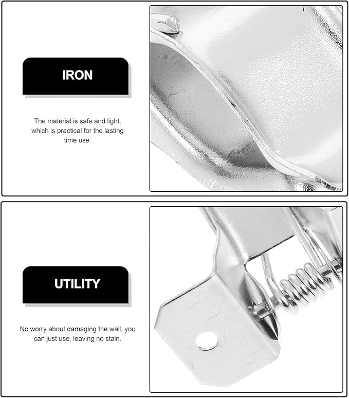 10pcs Heavy Duty Iron Mop and Broom Holder Wall Mount Tool Clips Set for Home Organization and Garage Storage