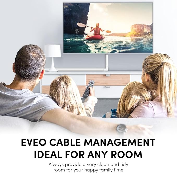 EVEO Cord Hider - 300” Cord Cover Wall Cable Hider, Cable Concealer, Wire Hiders for TV on Wall. Cable Management, Cord Hider Cable Raceway Wire Covers for Cords (White, Large)