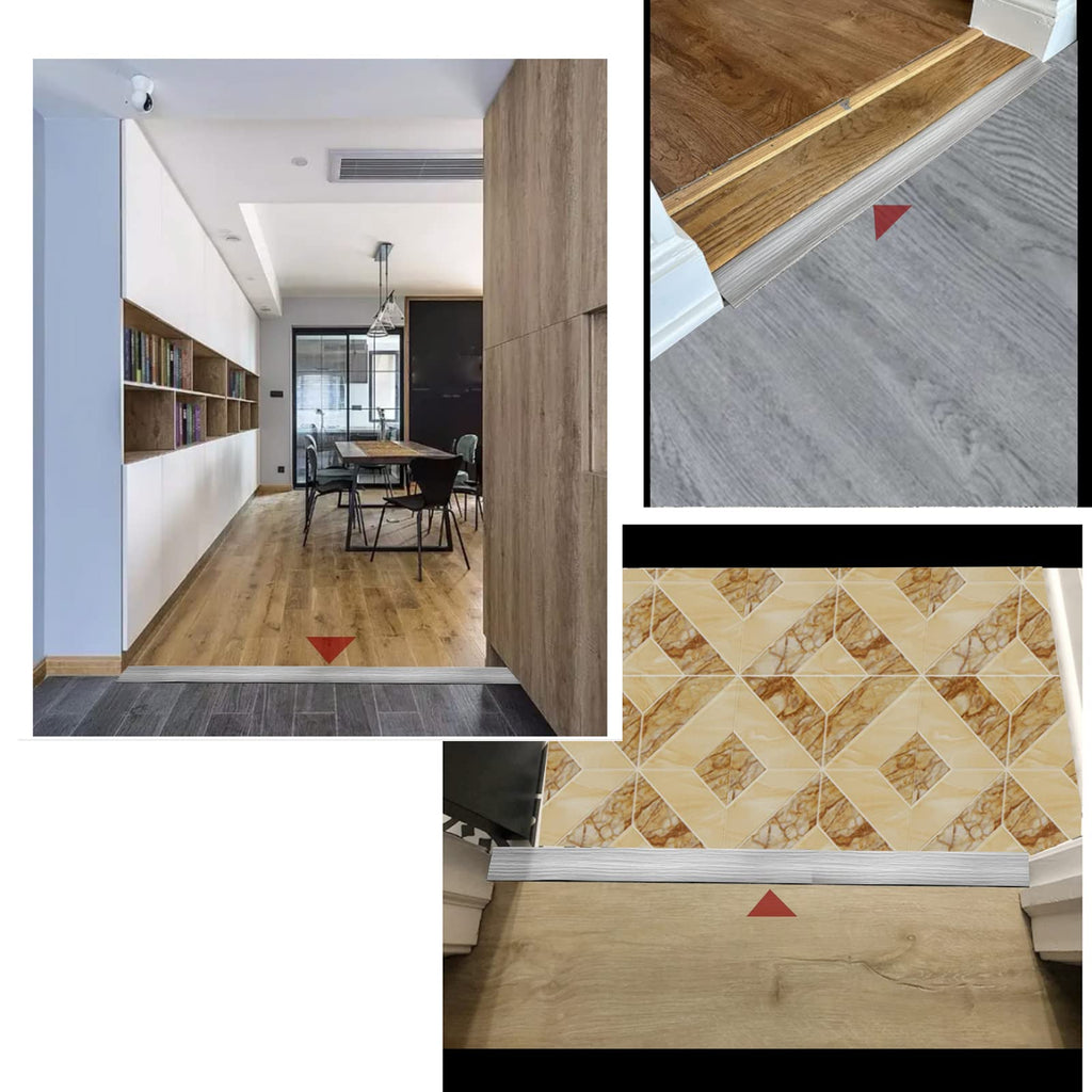 Floor Door Flat Transition Strip & Self Adhesive Floor Vinyl Floor Edge Trim Laminate Floor Gap Covering Joining Strip (2 Foot)