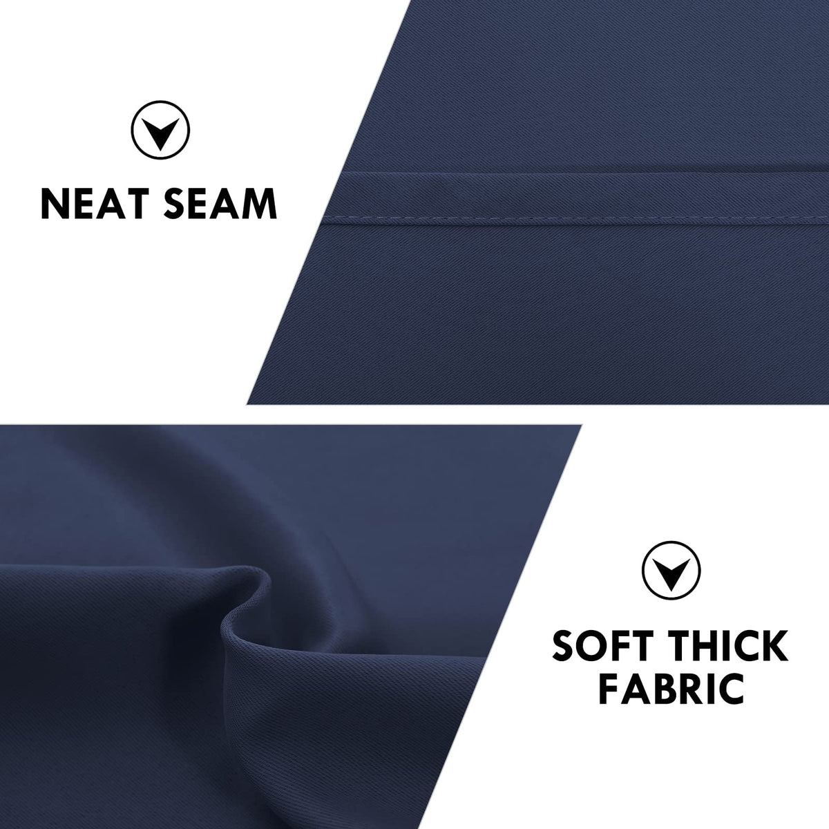 Blackout Curtains for Bedroom Living Room 38 x 84 Inch Long Navy (2 Count)