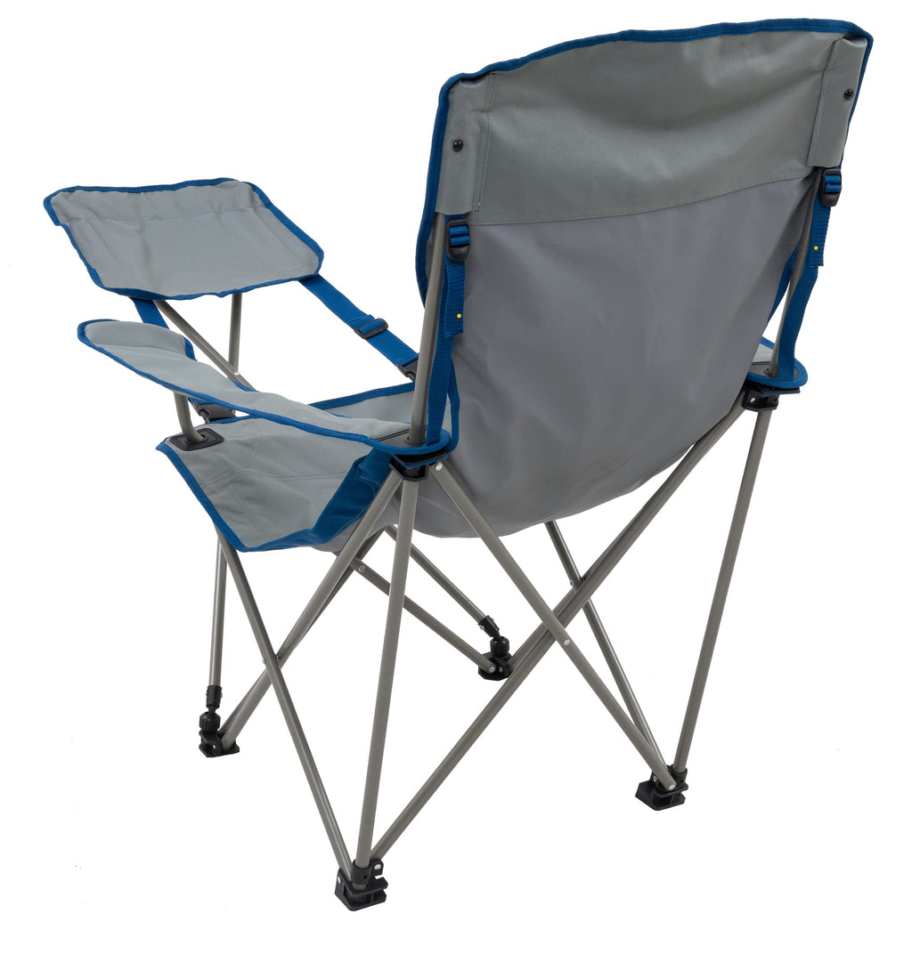 ALPS Mountaineering Escape Lounge Camping Chairs for Adults with Footrest and Adjustable Armrests, Sturdy Steel Frame, Compact Foldable Design, and Carry Bag, Gray/Blue - New