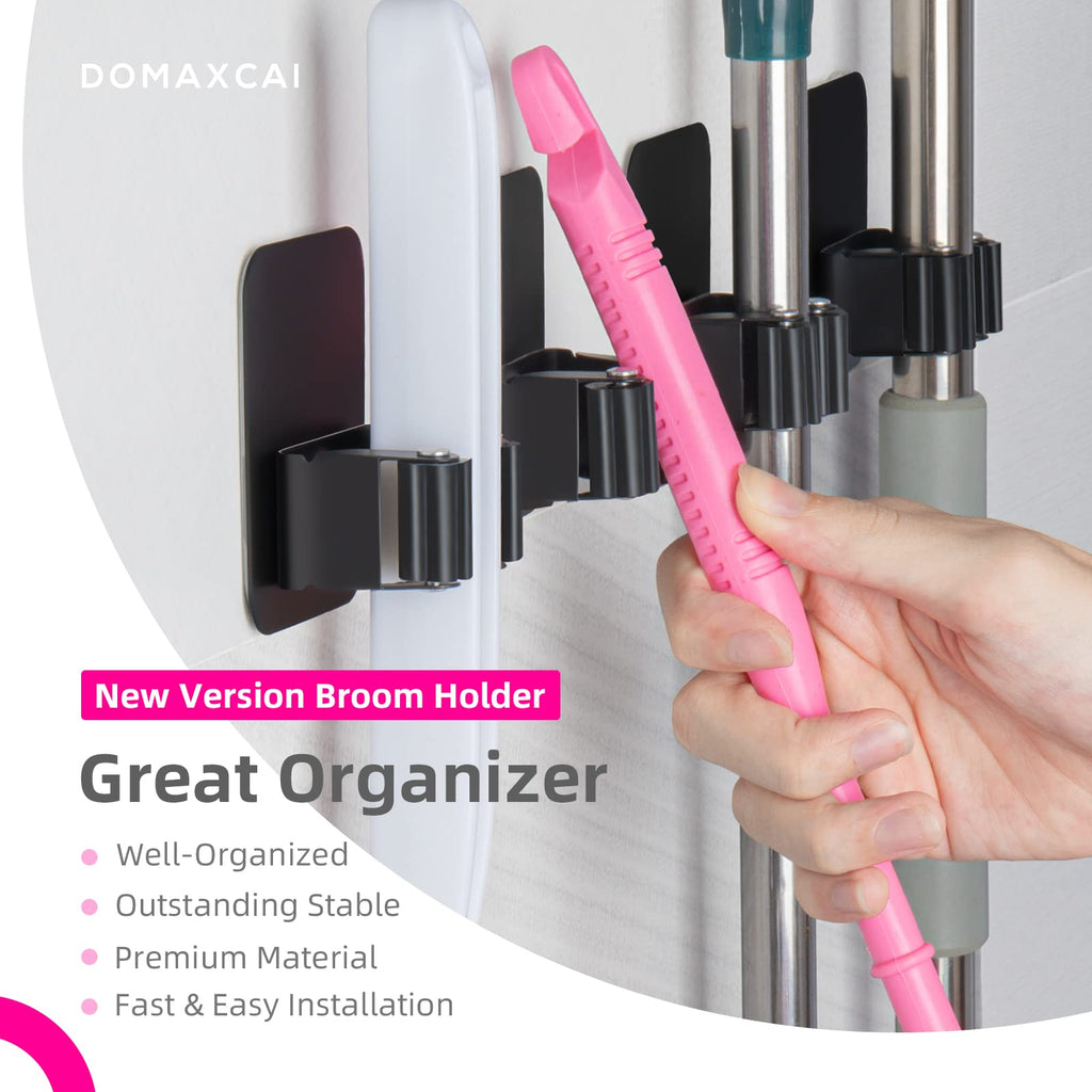 4 Pack Broom Holder Wall Mount (4 Count)