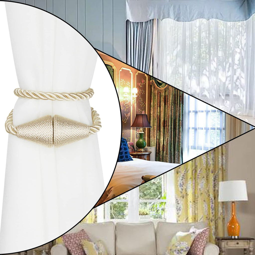 Magnetic Curtain Tiebacks Rope Decorative Holdbacks for Drapes Nieffeiy