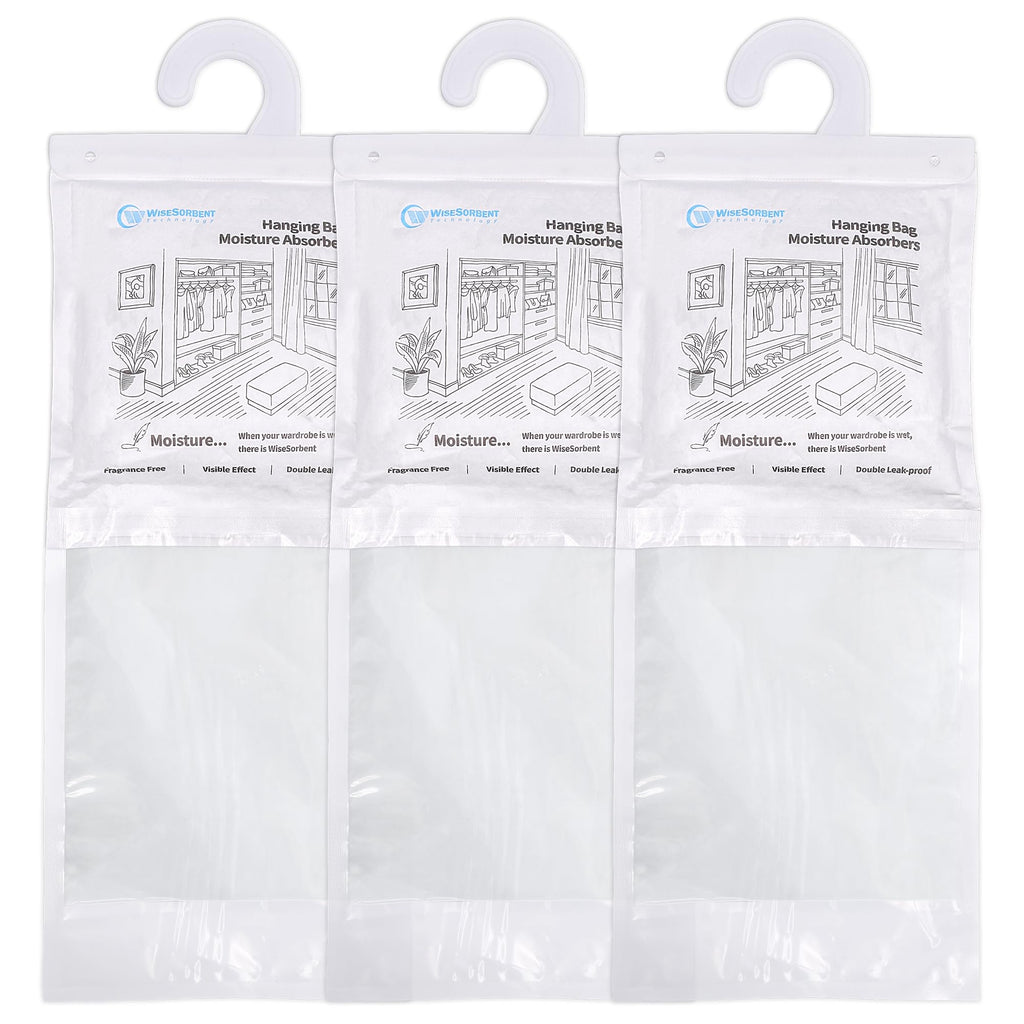 500G 3 Pack Hanging Moisture Absorbers Dehumidifier Bags (17.637 Ounce)