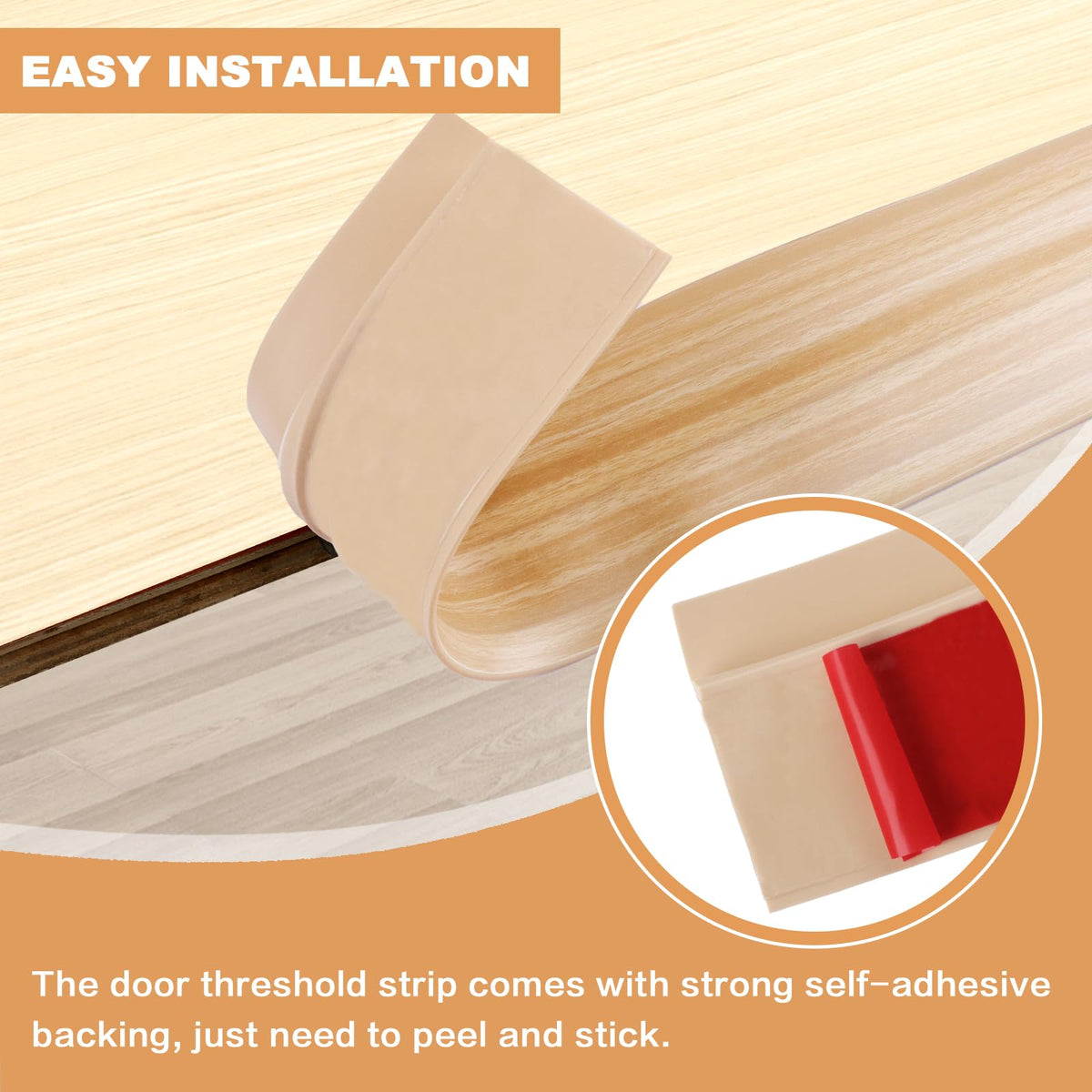 Vinyl Door Threshold Flooring Transition Strip Self Adhesive Carpet Edging Strip for Laminate Doorway Edge Threshold from 2 (3.3 Foot)