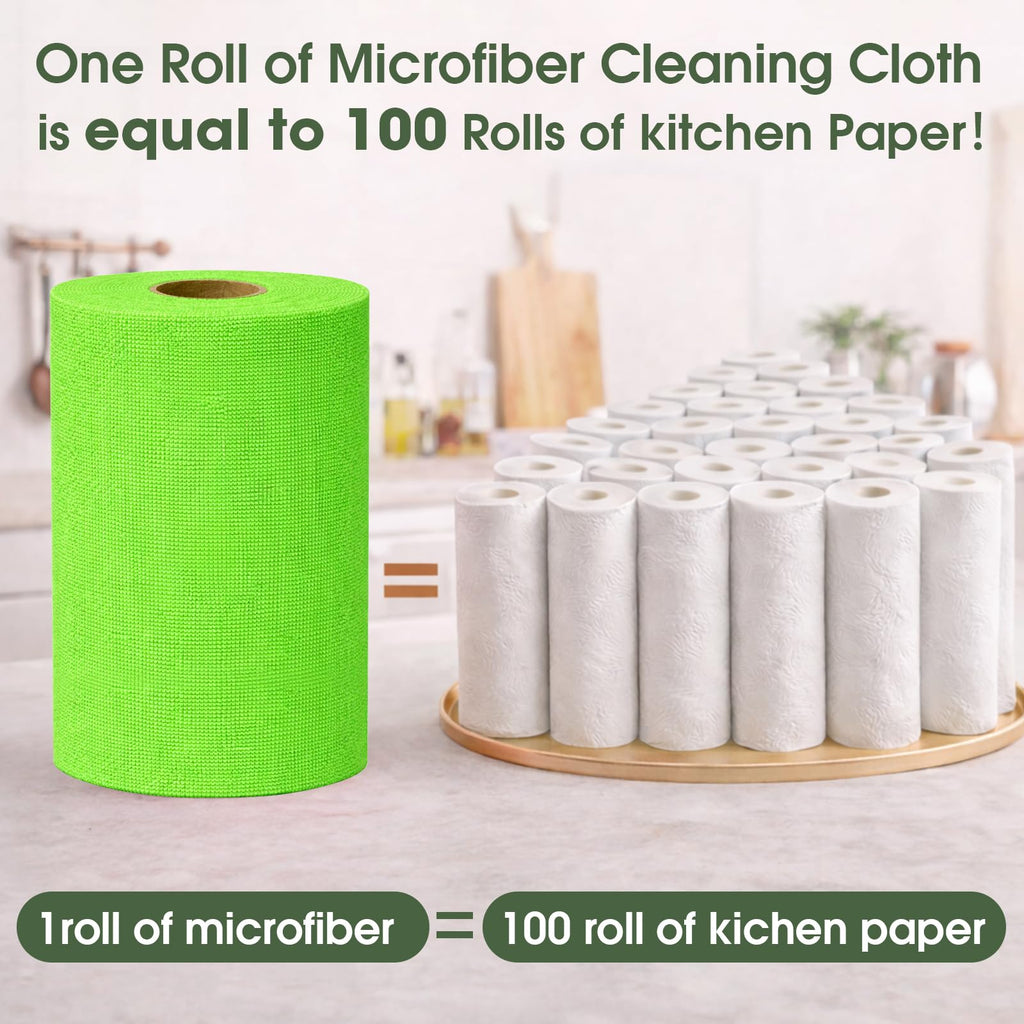 Microfiber Cleaning Cloth Roll (100 Count)