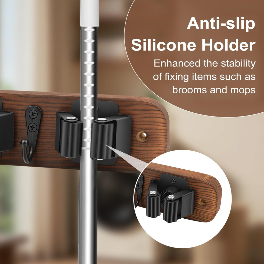 Broom Holder Wall Mount With Vacuum Cleaner Holder