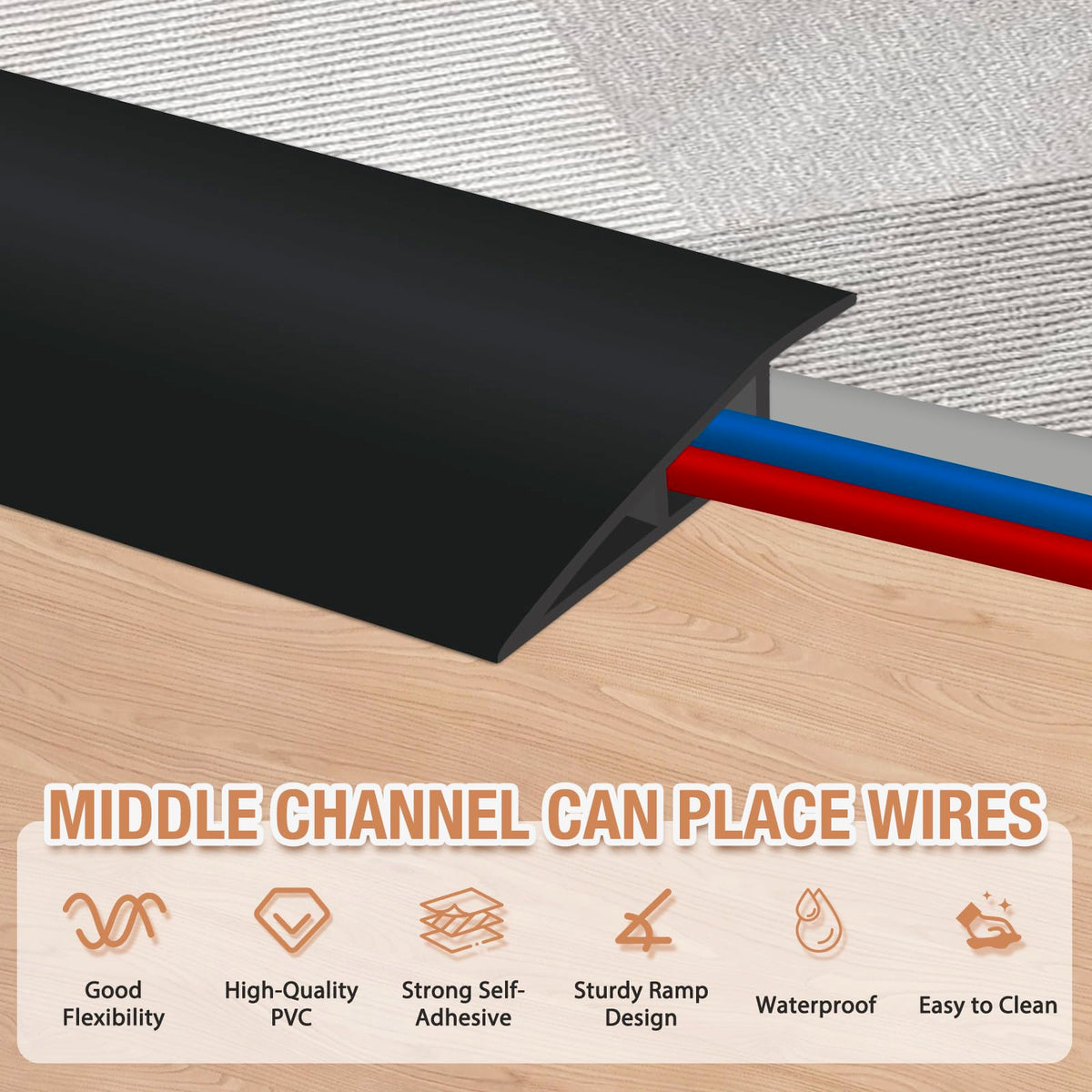 Floor Transition Strip Self Adhesive Vinyl Door Threshold Strip (10 Foot)