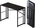 Lutown-Teen Folding Desk 40 inch Writing Gaming Computer Camping Desk, No Assembly Required Home Office Table, Black