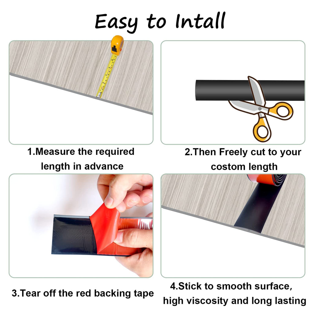 Floor Door Flat Transition Strip & Self Adhesive Floor Vinyl Floor Edge Trim Laminate Floor Gap Covering Joining Strip (118 Foot)