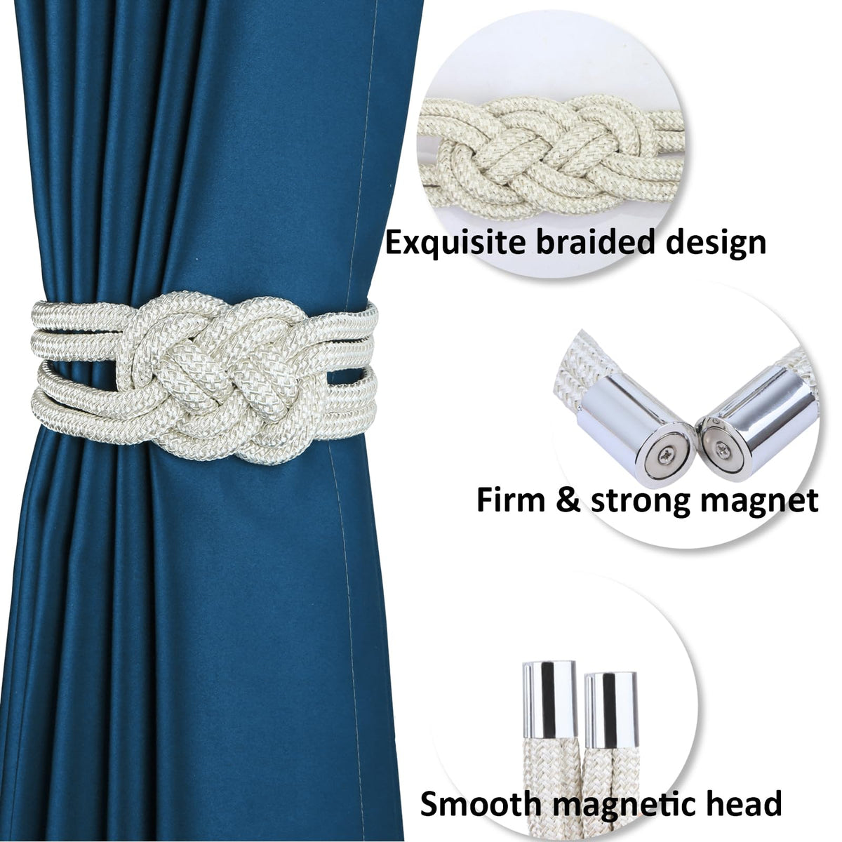 2 Pack Magnetic Curtain Tiebacks (2 Count)