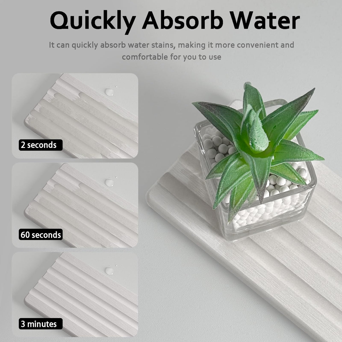 Diatomite Soap Dish Holder Water Absorbing Stone Tray Bathroom Countertop (2 Count)