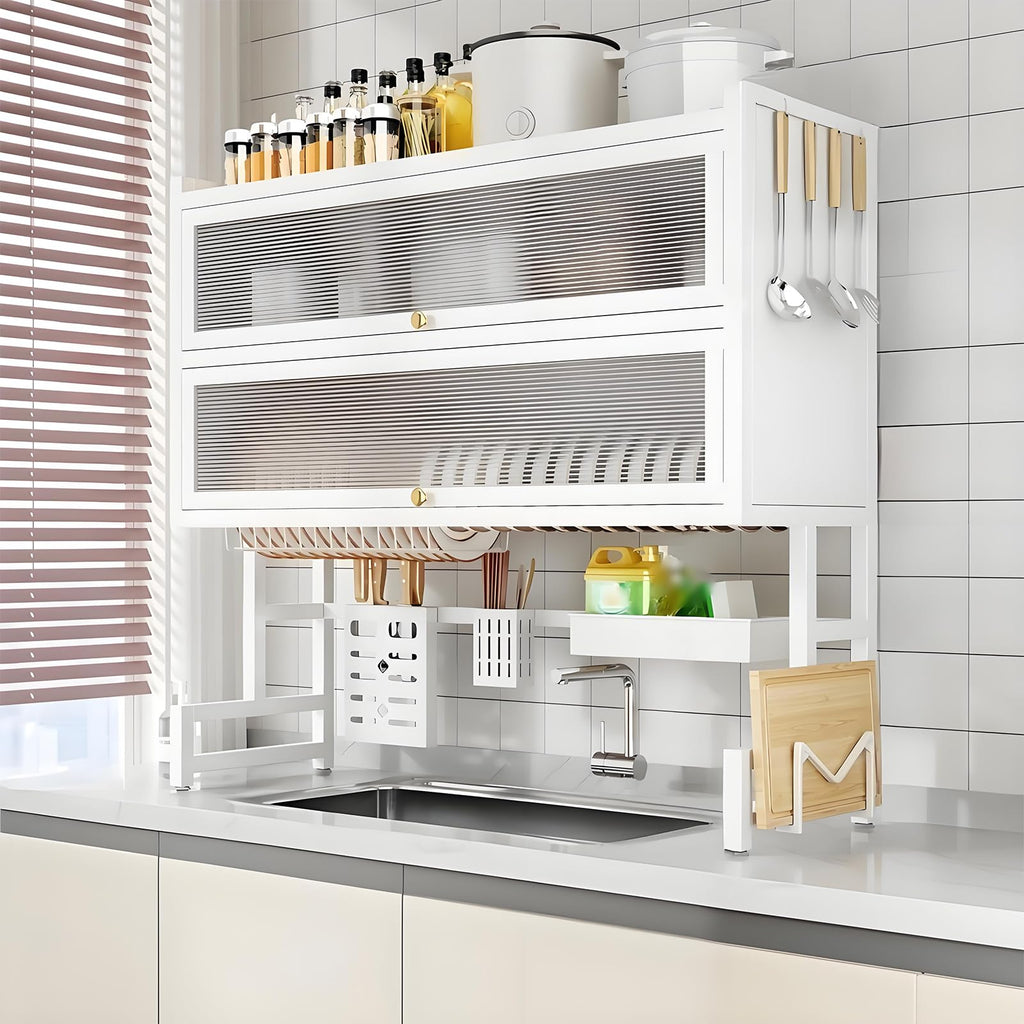Dish Drying Rack 4 Tiers with Cover