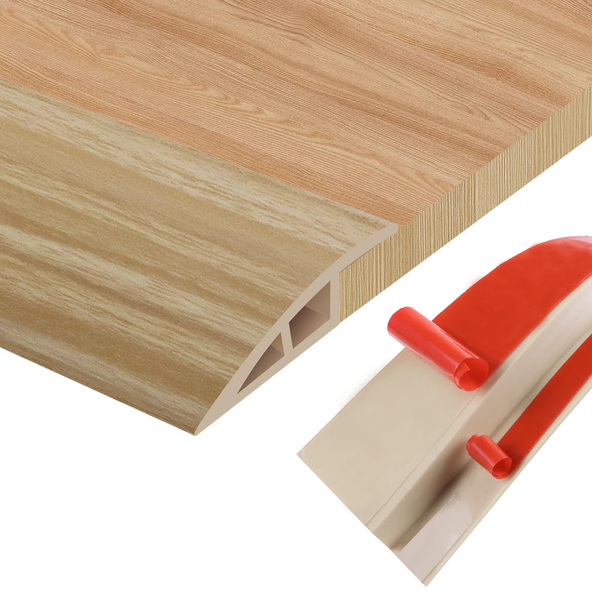 Floor Transition Strip Door Threshold 78" Floor Transition Reducer Trim on The Edges Threshold Strip Self Adhesive Suitable for Doorways (7 Foot)