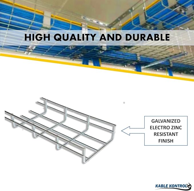 Kable Kontrol Hanging Hooks – Ceiling and Hanging Hardware - Wire Mesh Tray Cable Management Rack Cable Basket, Zinc Plated Steel NEC Approved for Network, Fiber Optic, Cabling Accessory