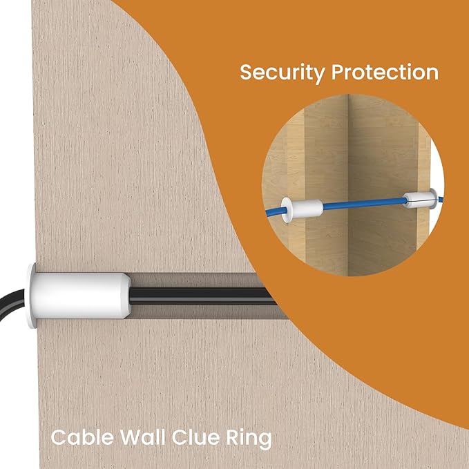 4pcs in Wall Pass Through Cable Routing Kit Compatible for Starlink Mounting 1 Inch Wall Hole Silicone Cable Feed Through Bushing Grommet Accessories for Router Ethernet Adapter