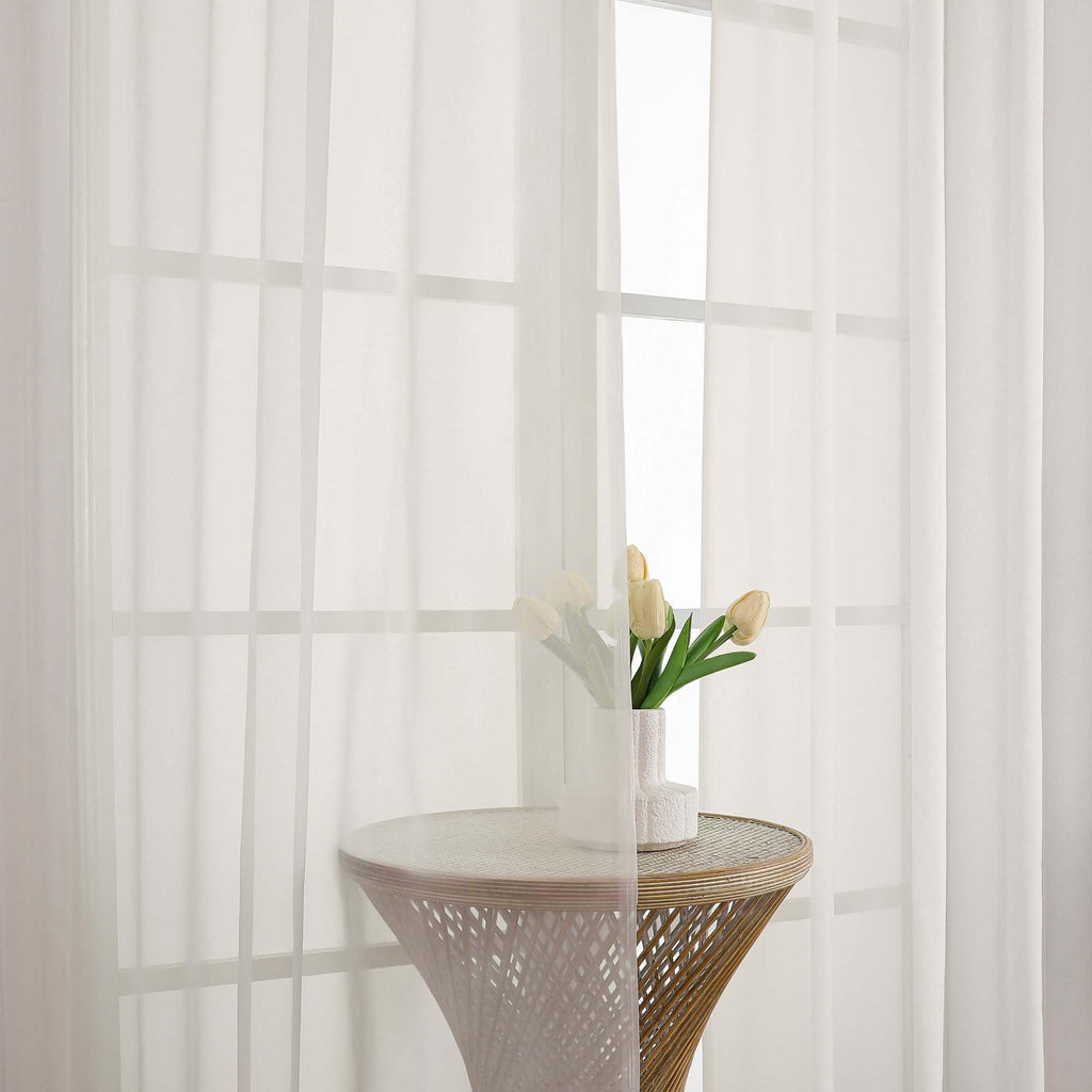 Ivory Sheer Curtains 78 Inches Long 2 Panels Set for Living Room (2 Count)