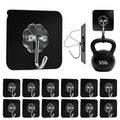 Black Heavy Duty Adhesive Hooks 2026 Upgraded 50lbs（Max） Sticky Wall Hooks for Hanging 12 Pack No Damage Hook Strong Waterproof Bathroom (12 Count)