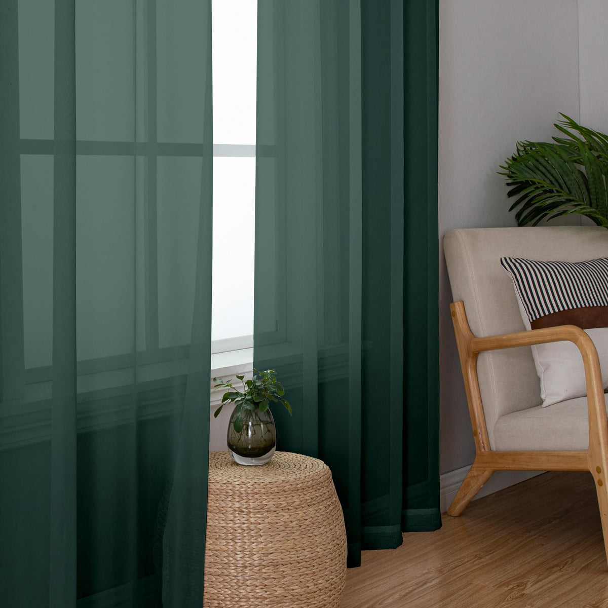 Sheer Curtains 63 Inch Length 2 Panels (2 Count)