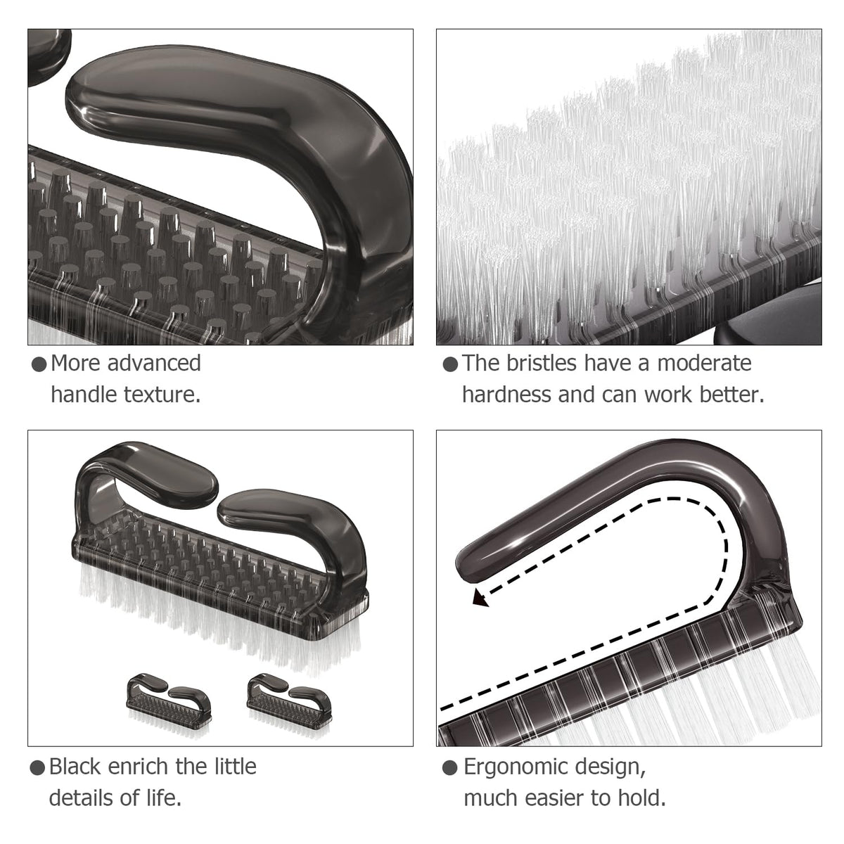 Handle Grip Nail Brush (4 Count)