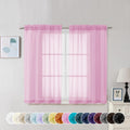 Pink Sheer Curtains 45 Inch Long 2 Panels (2 Count)