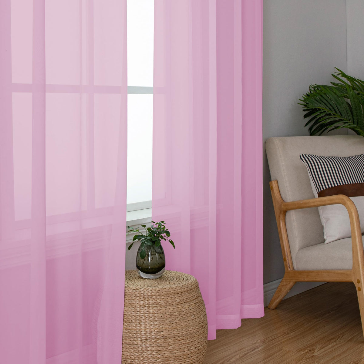 Sheer Curtains 63 Inch Length 2 Panels (2 Count)