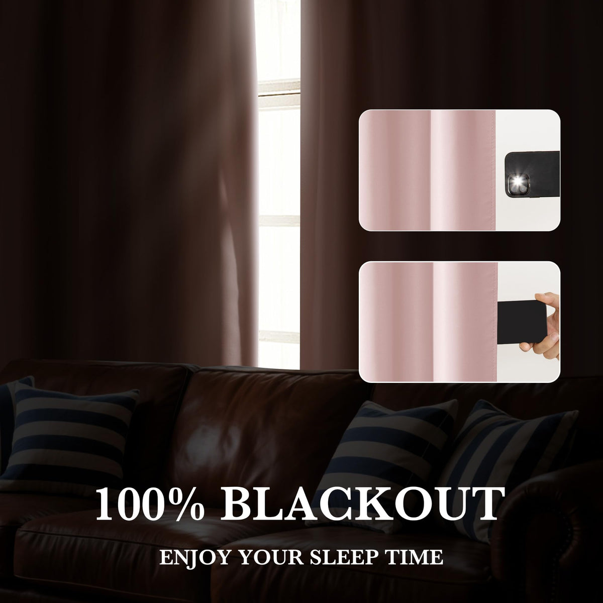 100% Blackout Basement Curtains 36 inches Long (2 Count)