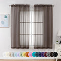 Chocolate Brown Sheer Curtains 54 Inch Long 2 Panels (2 Count)
