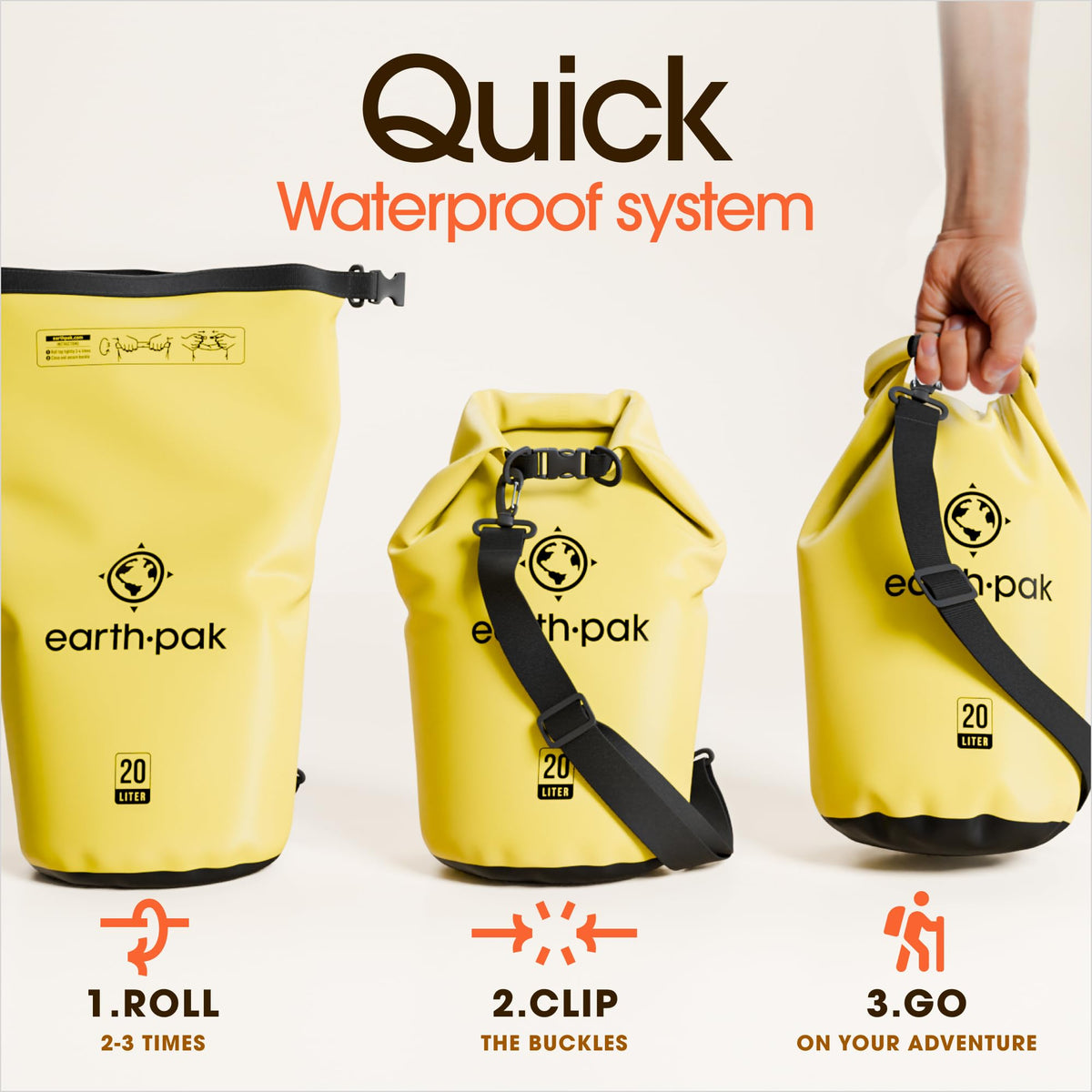 Earth Pak Waterproof Dry Bag - 10L, Waterproof