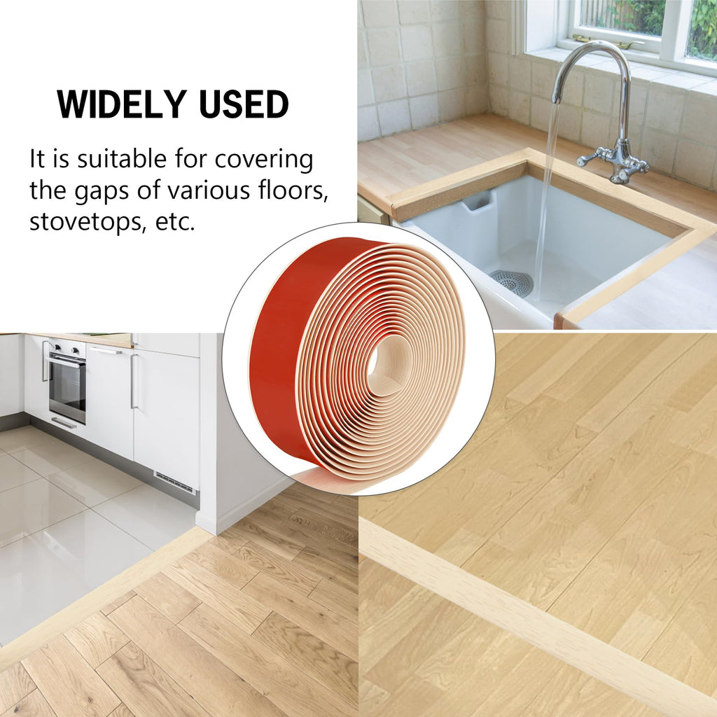 20Ft Floor Transition Strip Self Adhesive Vinyl Cover Floor Strip Flat Divider Transition Strip Wood Grain Design for Laminate Floor Gaps and Doorway Transitions