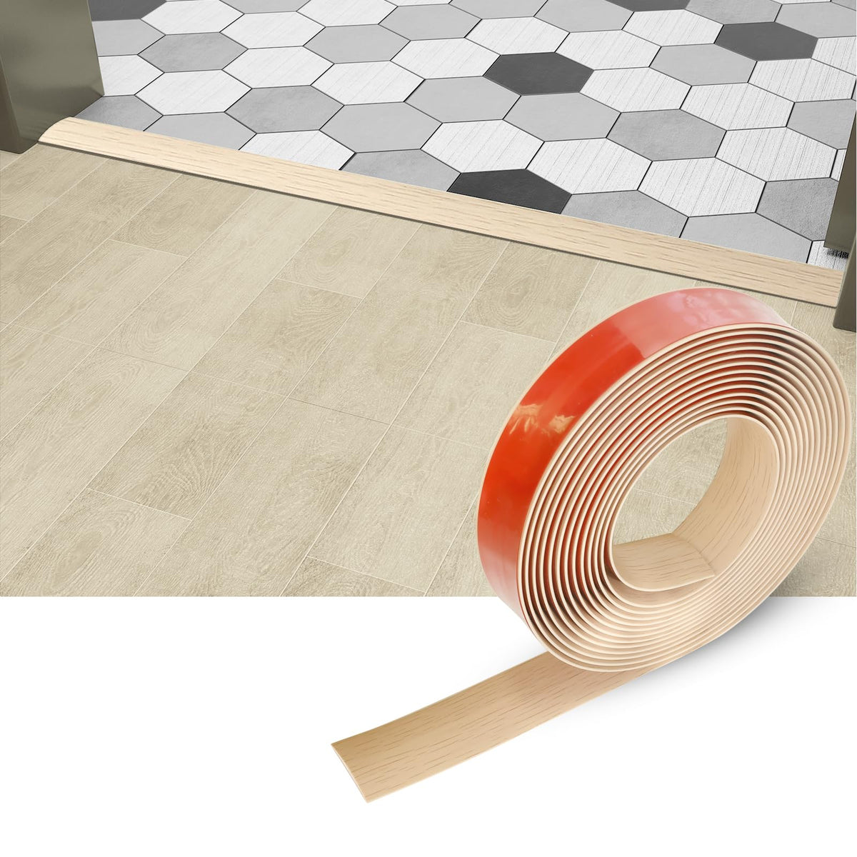 Floor Transition Strip & Self Adhesive Floor Vinyl Floor Edge Trim Laminate Floor Gap Covering Joining Strip (118 Foot)