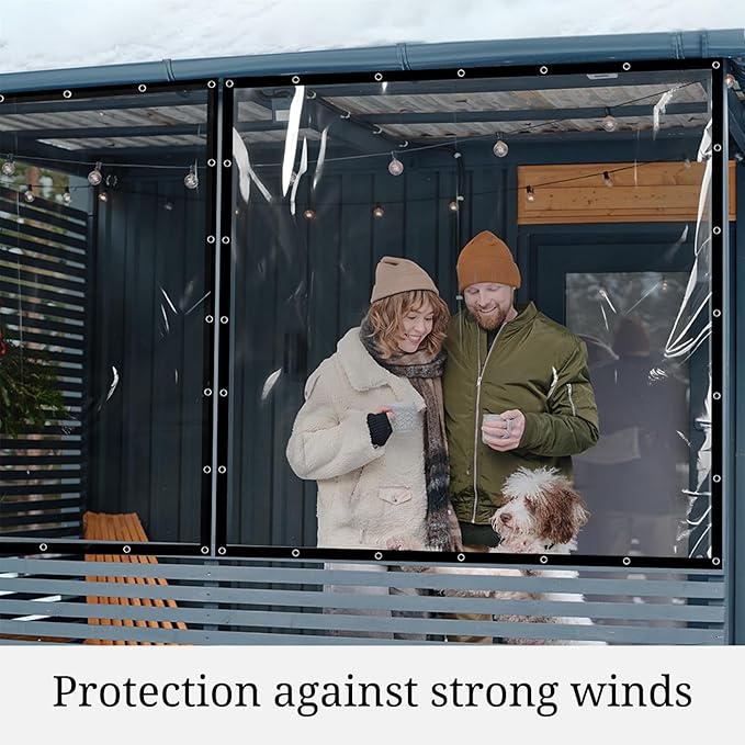 Covers & all Clear Tarp Heavy Duty Waterproof, 20mil Clear Tarp with Grommets, Outdoor Tarp for Patio Covers, Porch Screens, Greenhouses, Chicken Coop (6' H x 20' W Feet), Indoor or Outdoor Use