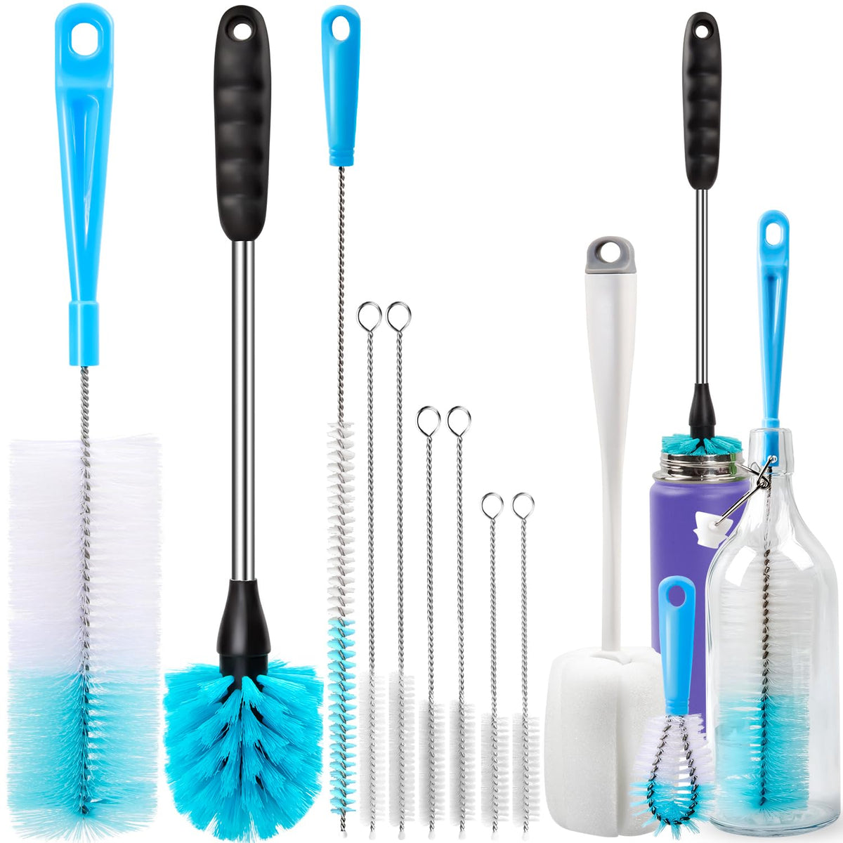 Bottle Brush Tube Cleaning Lab Set with Long Handle (11 Count)
