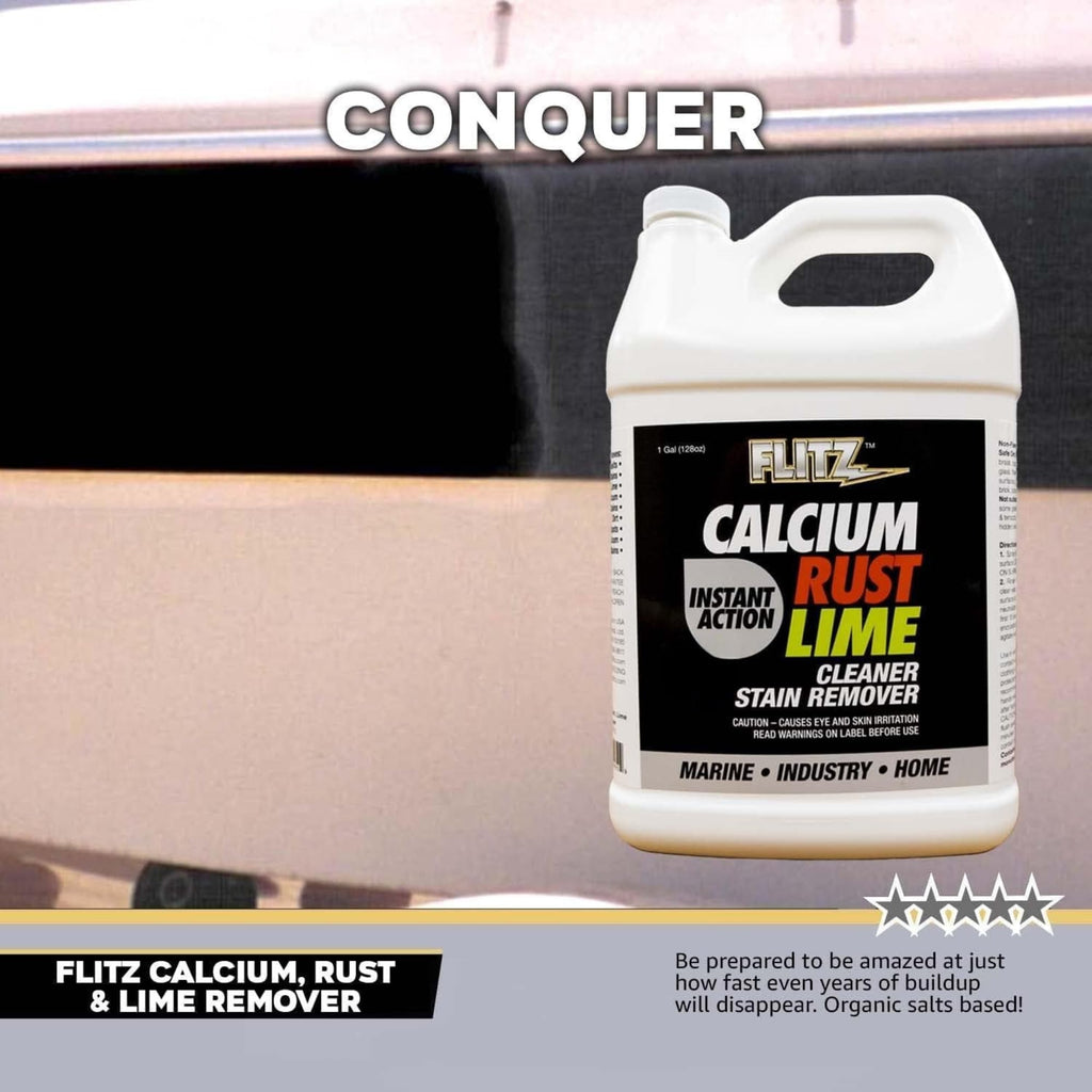 Calcium, Rust, & Lime Remover - 1 Gallon Bottle of USA-Made Limescale Remover for Toilets, Showers, and More - Powerful Spray that Instantly Eliminates Tarnish, Grease, and Other Grime (1 Pack) (128 Fl Oz)