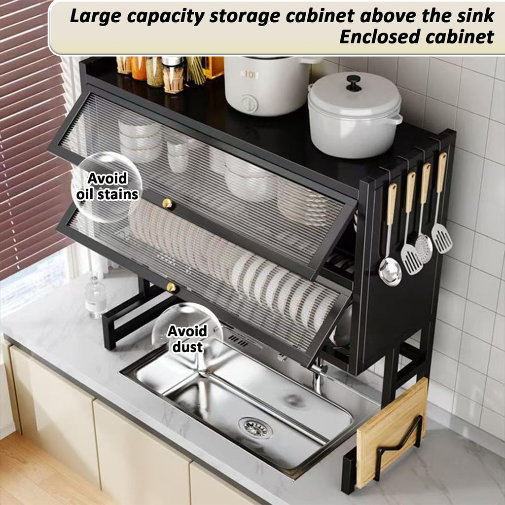 Dish Drying Rack 4 Tiers with Cover