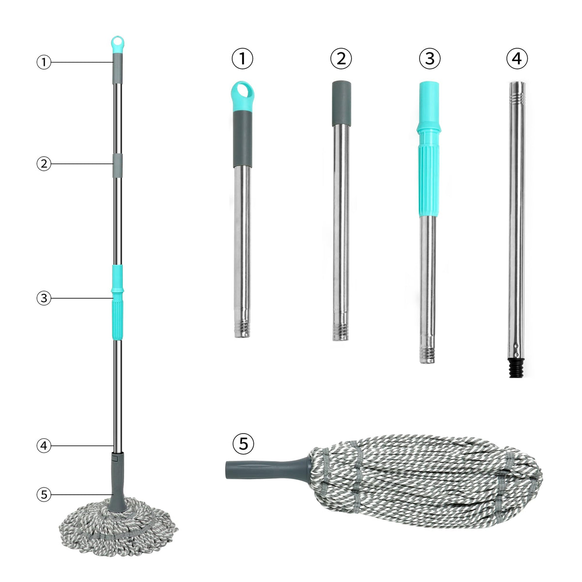 Self Wringing Mop Easy Squeeze Twist Mop