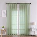 Sage Green Sheer Curtains 90 Inches Long 2 Panels (2 Count)