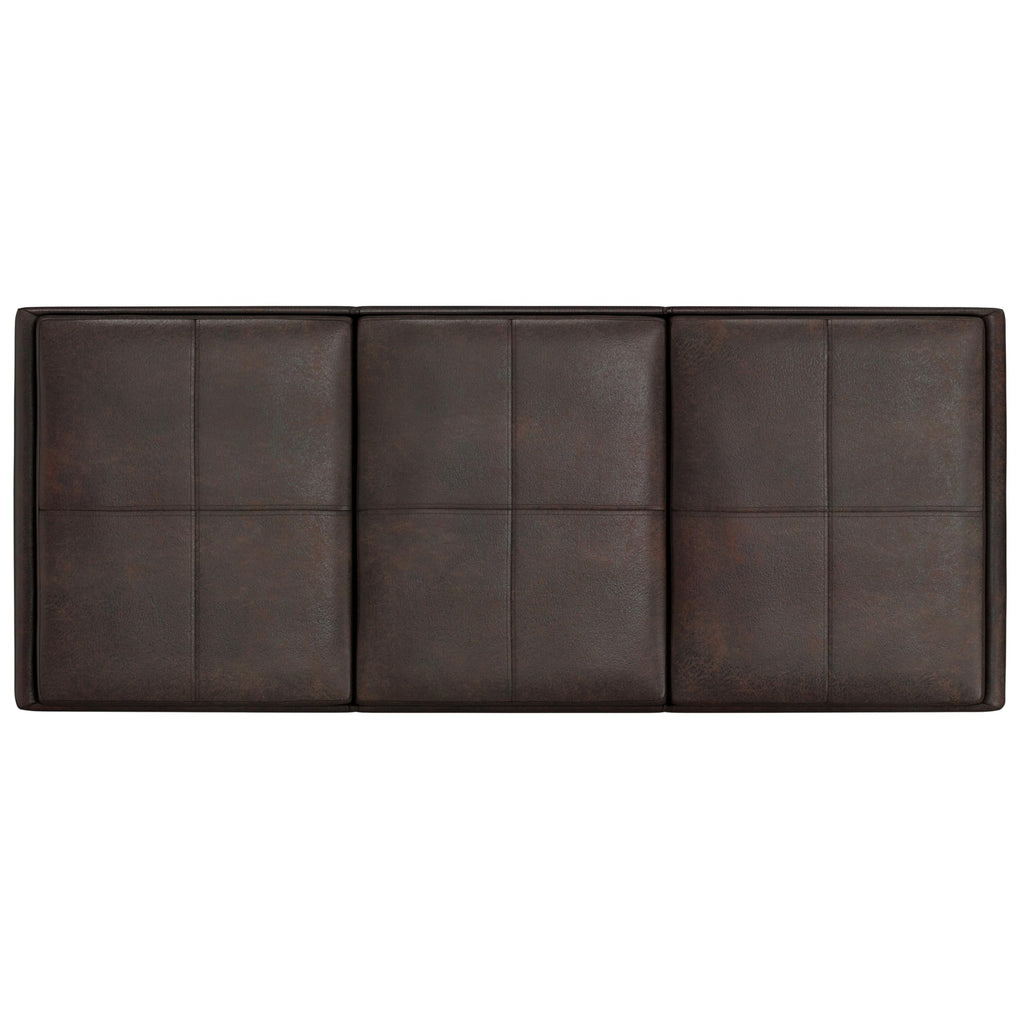 Avalon 42" Wide Vegan Leather Storage Ottoman in Brown