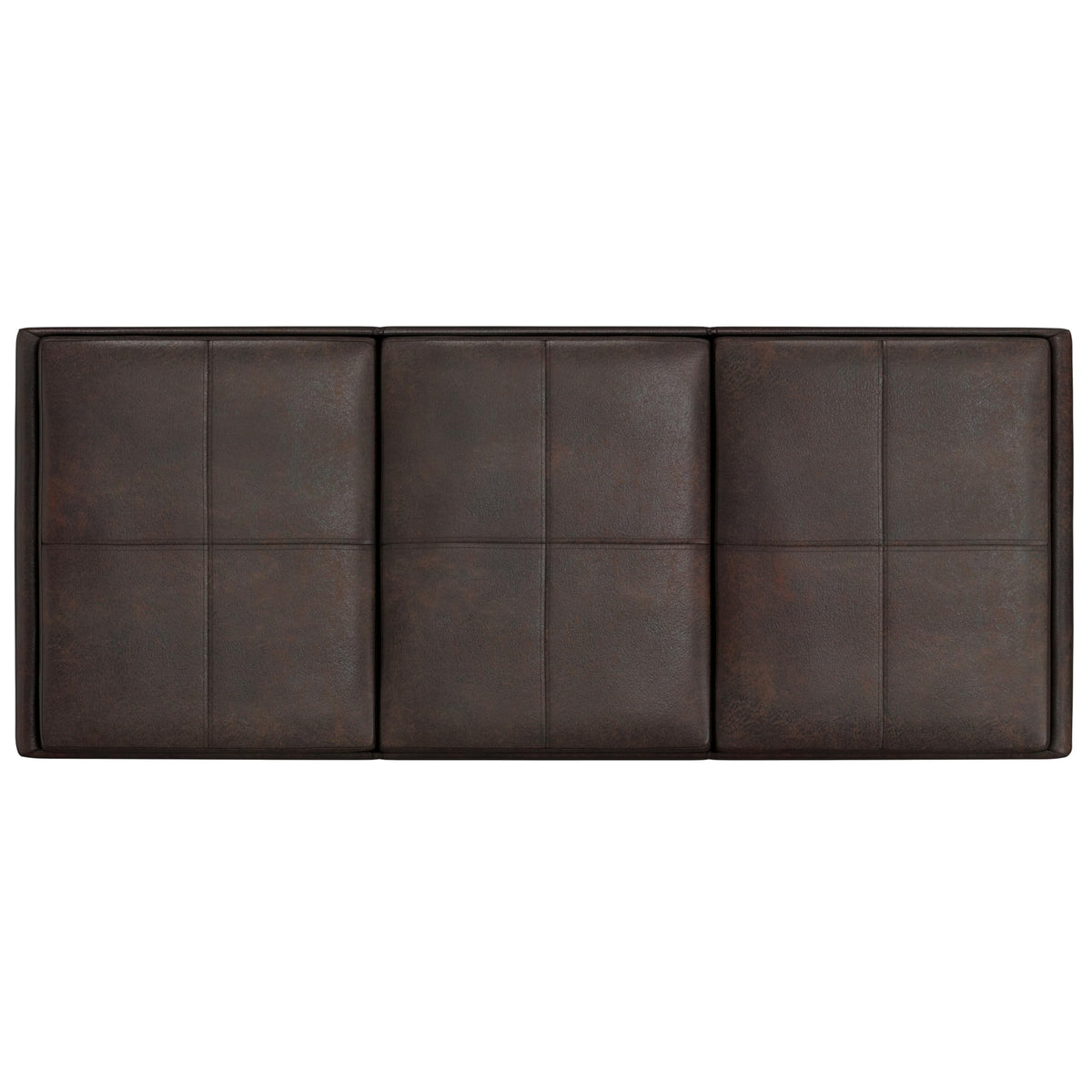 Avalon 42" Wide Vegan Leather Storage Ottoman in Brown
