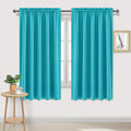 Wide Blackout Curtains for Bedroom Living Room 60 x 63 Inch Turquoise (2 Count)