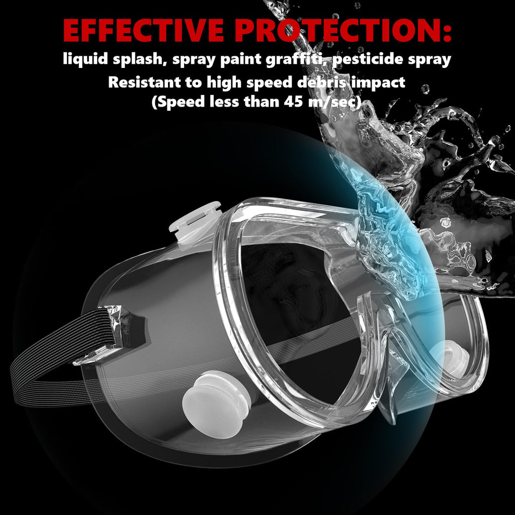 2PCS Anti Fog Protective Safety Goggles Clear Lens Wide (2 Count)