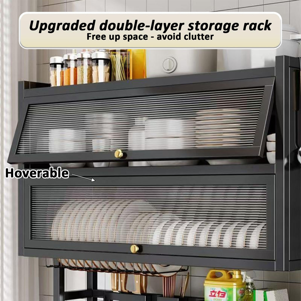 Dish Drying Rack 4 Tiers with Cover