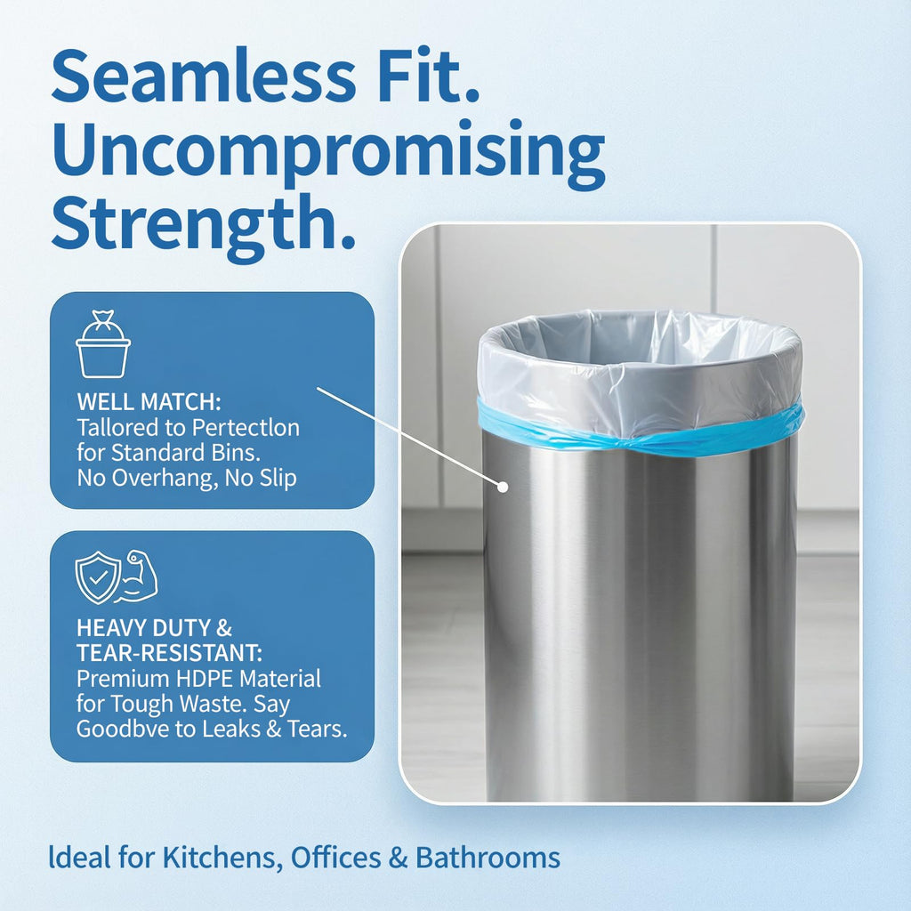Medium 8 Gallon Trash Bags Drawstring (100 Count)
