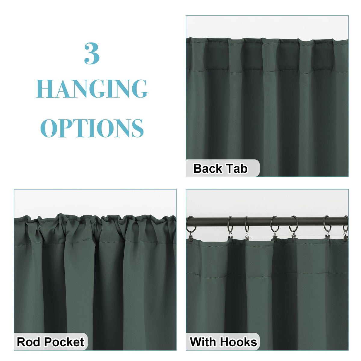 Blackout Curtains & Drapes for Bedroom 54 inches Long (2 Count)