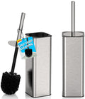 Toilet Bowl Brush and Holder for Bathroom Silver
