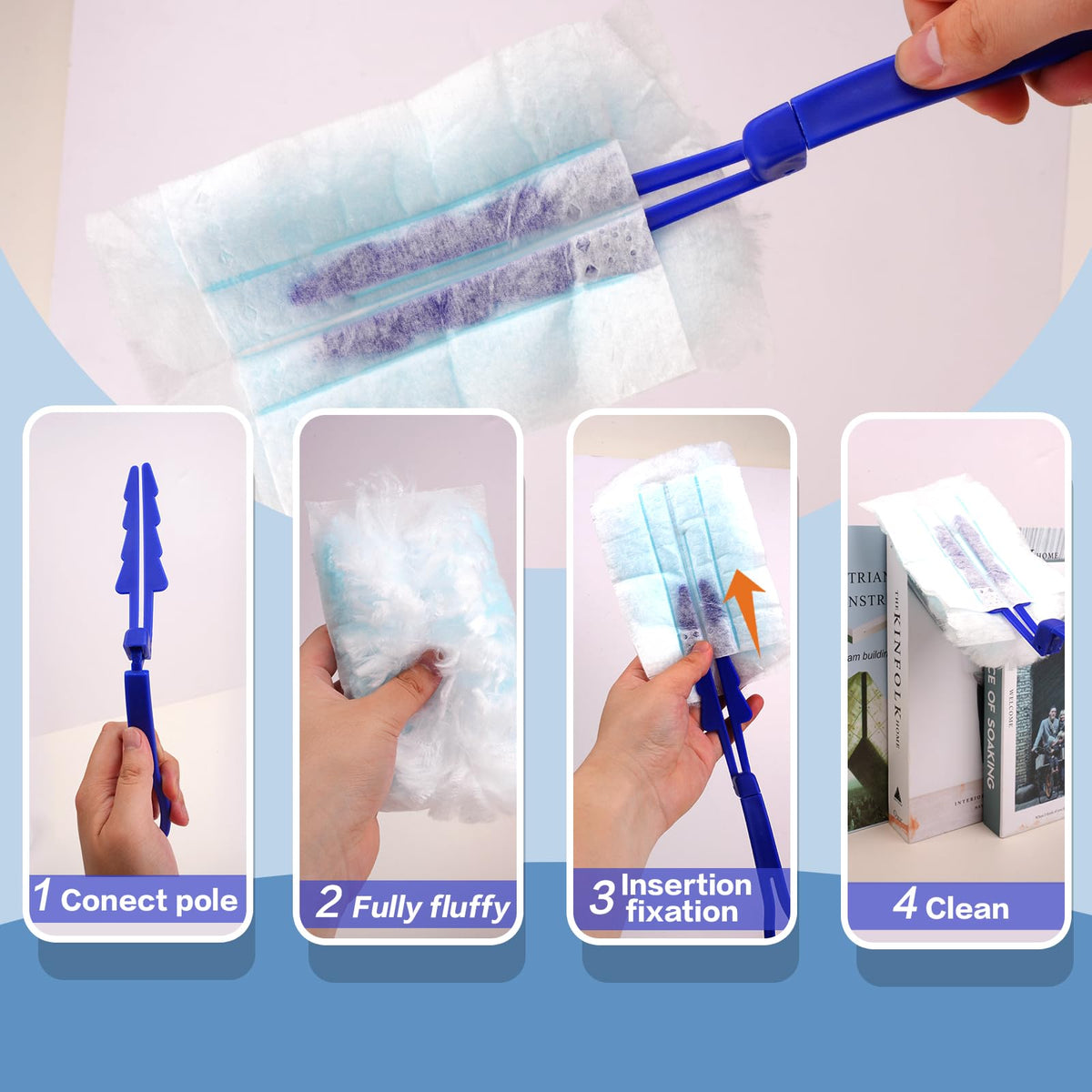 180° Dusters Multi Surface Duster Refills Kit Extender Handle (15 Count)