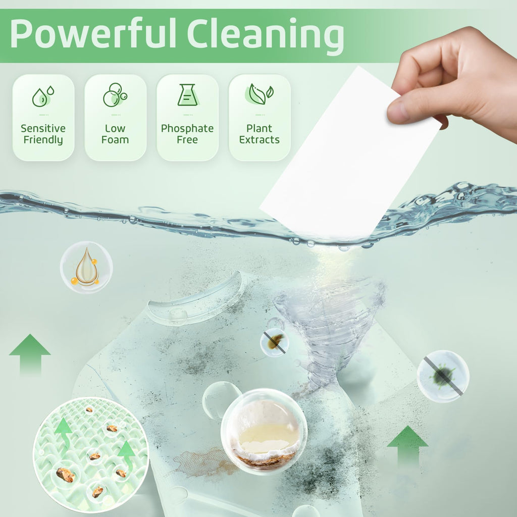 Laundry Detergent Sheets 3 Pack 480 Count 240 Loads Laundry Detergent for Travel Home Save Space Portable Laundry Strips Hypoallergenic Concentrated Soap Sheets Washing HE Fragrance Free