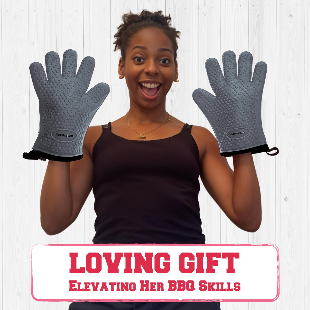 XL Silicone Smoker BBQ Gloves Heat Resistant Oven Mitts (2 Count)