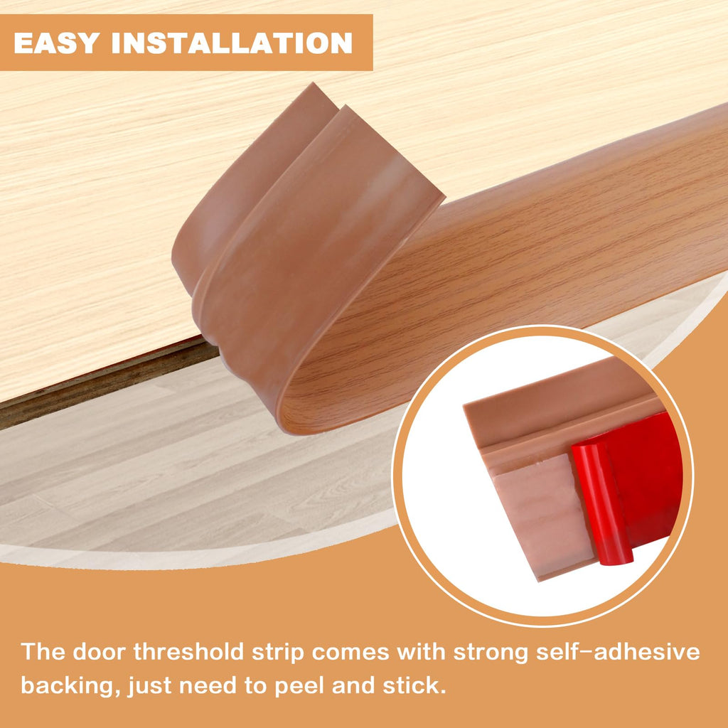 Vinyl Floor Transition Strip Self Adhesive Door Threshold Strip (6.6 Foot)