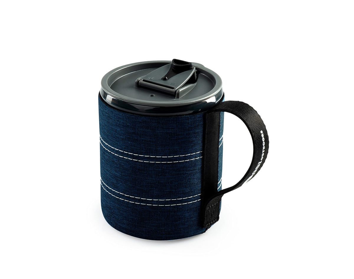 GSI Outdoors Infinity Lightweight Neoprene Backpacker Neoprene Mug for Camping and Backpacking - 17 oz - Heathered Blue